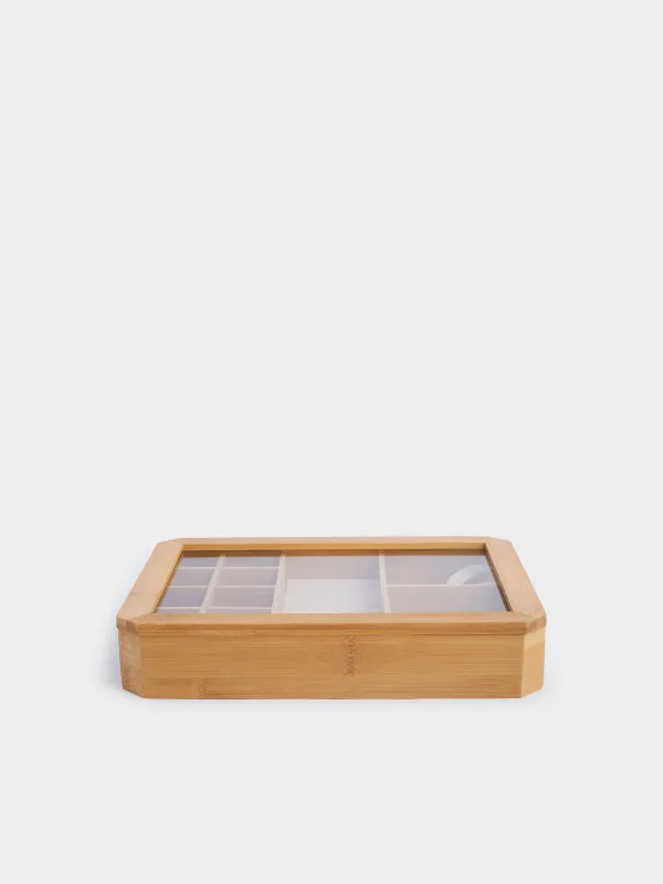 Jewelry box, 30x23 cm, bamboo / glass, Bamboo, image-4