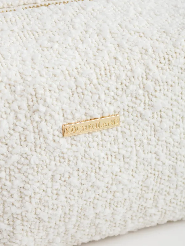 Cosmetic bag, 25x12 cm, with handle, Boucle, milky, Boucle beauty, image-4