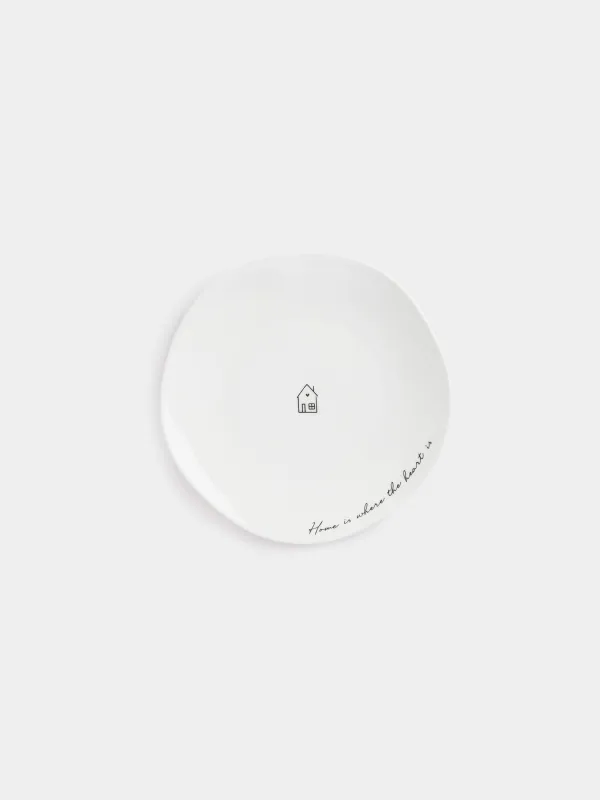 Snack plate, 21 cm, porcelain P, white, House, Amour, image-0