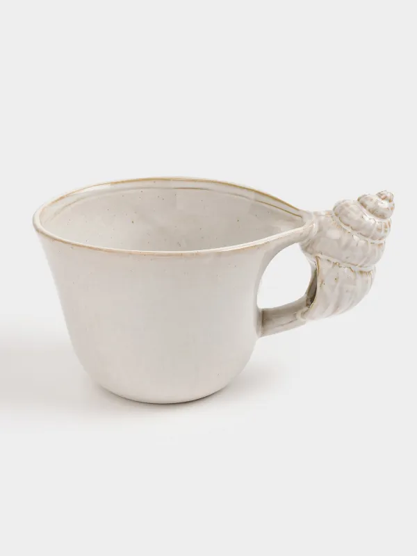 Mug, 400 ml, porcelain P, beige-milk, Shell, Paradise island, image-1