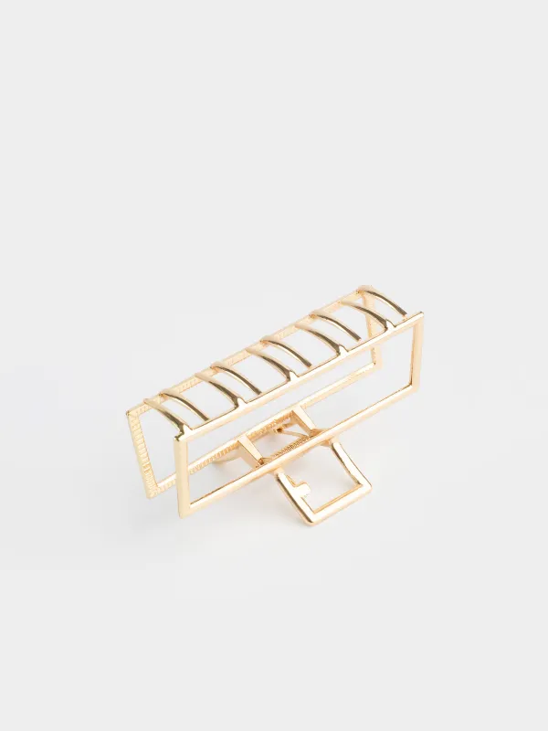 Hair clip, 9 cm, metal, golden, Crab, Fantastic gold, image-2