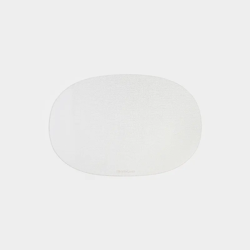 Placemat, 30x45 cm, PVC, oval, white, Silver drops, Rock