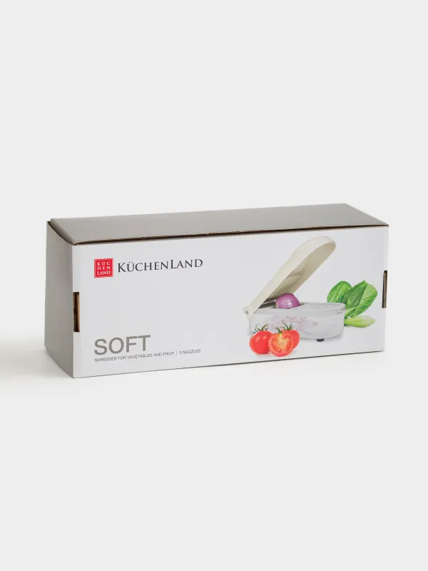 Shredder, 28 cm, 5 attachments, mechanical, plastic / steel, Beige, Soft, image-8