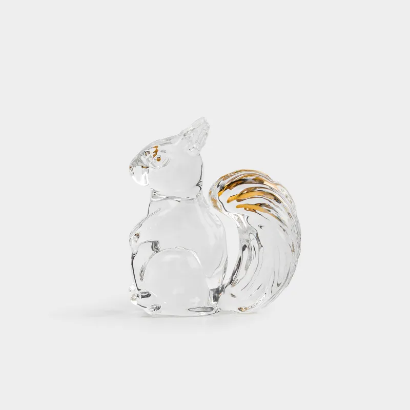 Statuette, 5 cm, glass, golden, Squirrel, Vitreous