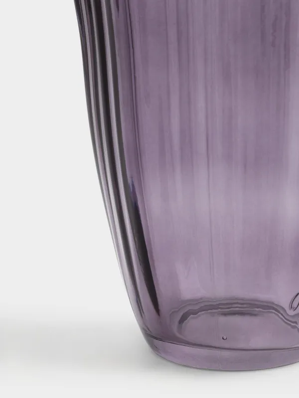 Flower vase, 25 cm, glass, purple, Ribedic, image-2