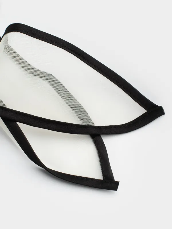 Elastic band for hair, 29 cm, with bow, polyester, beige-black, Hairstyle, image-2