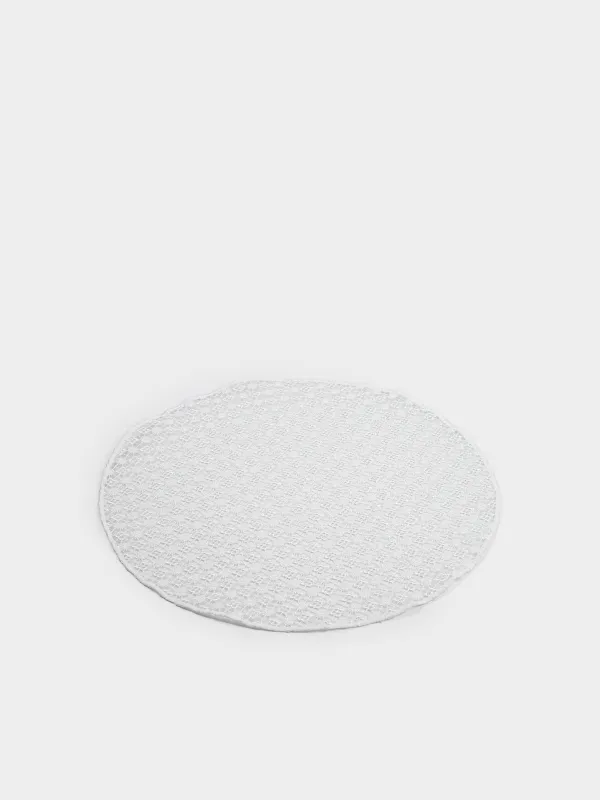 Placemat, 38 cm, polyester, round, white, Openwork pattern, Tracery, image-2