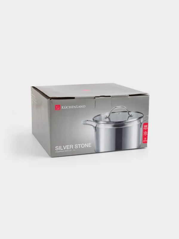 Pot, 24 cm, 6 l, with lid, Silver Stone, image-6