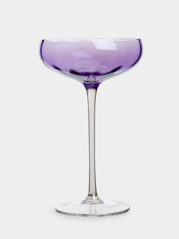 Champagne creamer glass, 220 ml, 2 pcs, glass, purple, Filo color, image-4
