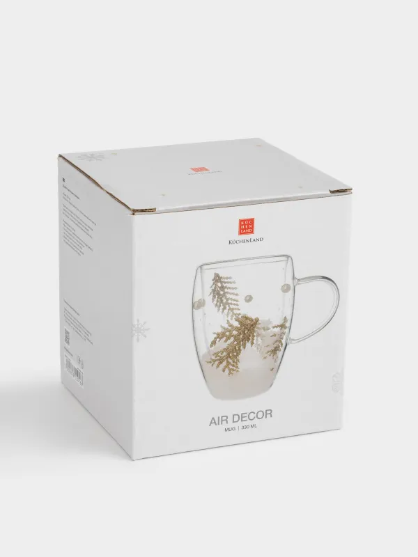 Mug, 330 ml, glass B, with snow-covered branches inside, Air decor, image-4