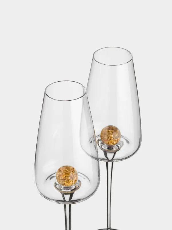 Drinking glass, 270 ml, 2 pcs, Crystal glass, Amber ball, Sorento, image-5
