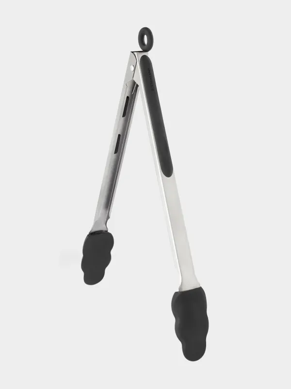 Kitchen tongs, 34 cm, steel / silicone, grey, Assist, image-0