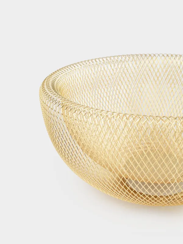 Fruit basket, 30 cm, metal, gold, Mesh, Twist cell, image-2