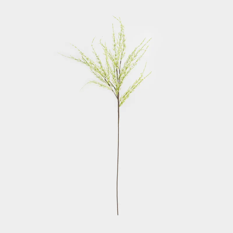 Decorative branch, 90 cm, polyester / metal, Green genista, Flower garden