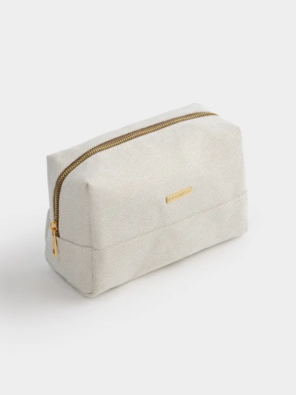 Cosmetic bag, 23x13 cm, polyester, beige, Canvas, image-1