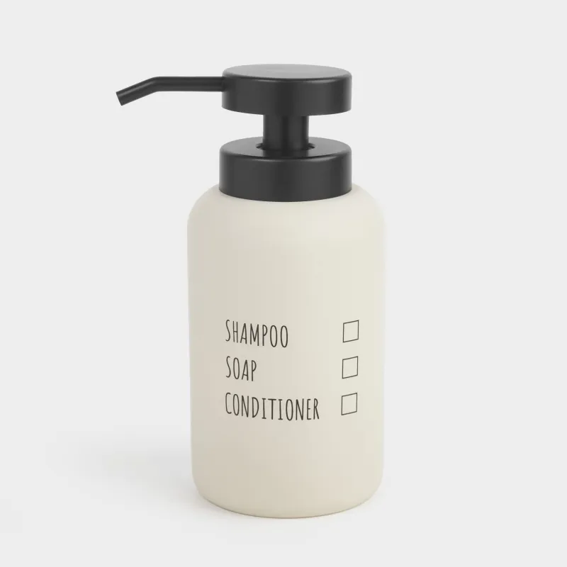 Liquid soap dispenser, 350 ml, polyresin / plastic, beige, Irida