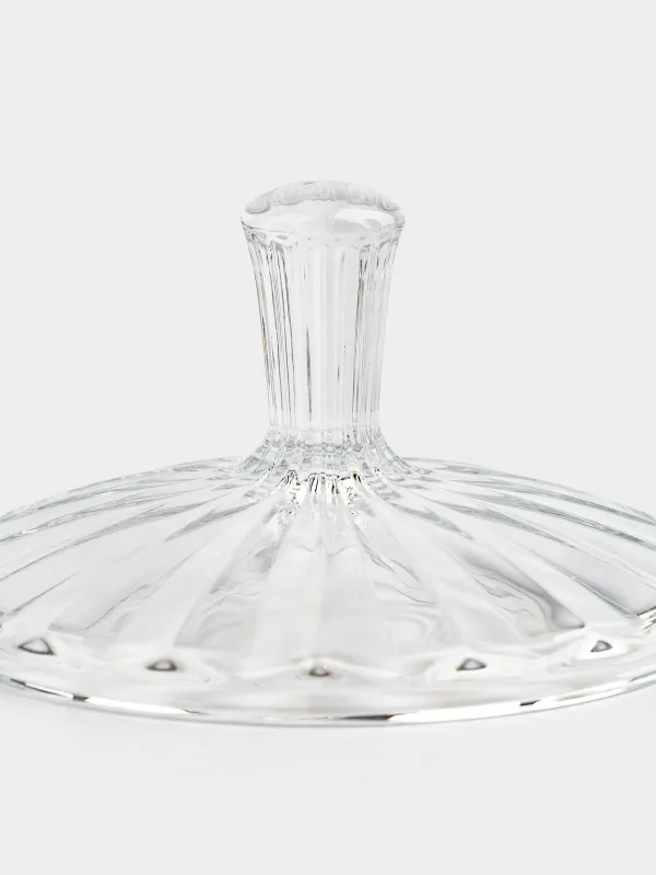 Candy bowl, 24x16 cm, on the leg, with lid, glass P, Alpine, image-7