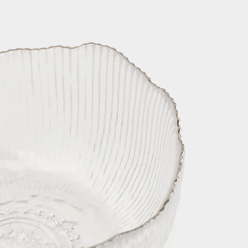 Bowl, 13x6 cm, glass R, with silver edging, Argos silver, image-3