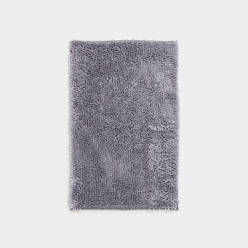 Mat, 50x80 cm, anti-slip, polyester, light grey, Fluff