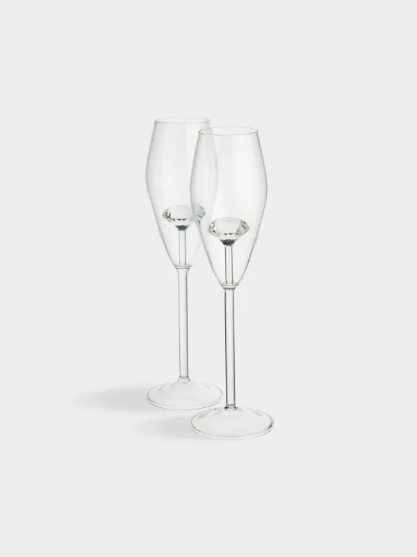 Drinking glass, 210 ml, 2 pcs, Glass, Crystal, Crystal shape, image-1