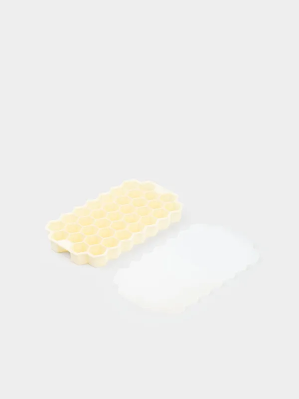 Ice and chocolate mold, 20 cm, 24 compartments, silicone, milky, Honeycomb, Honey, image-4