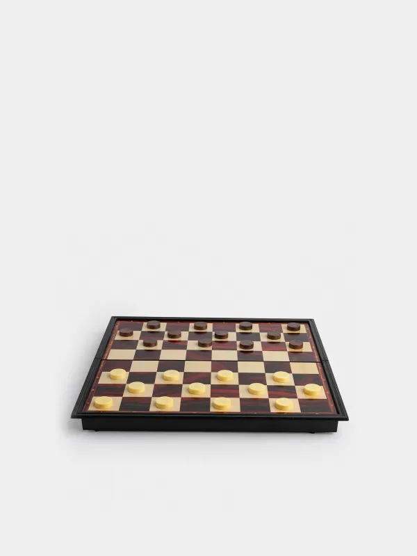Board game, 25x25 cm, checkers/backgammon, road, plastic, Hobby light, image-1