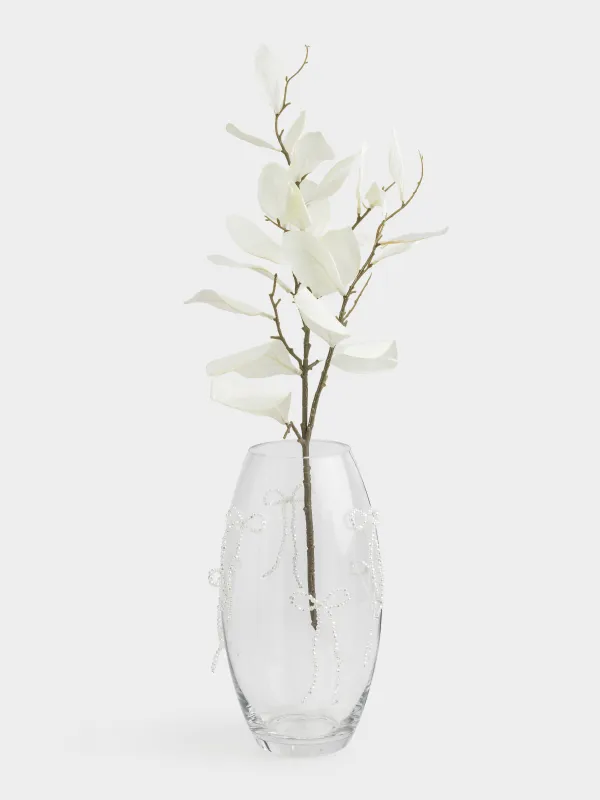 Flower vase, 30 cm, glass / plastic, Bows, Varieties pearl, image-4