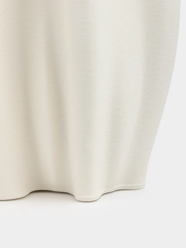 Flower vase, 30 cm, ceramic, white, Bends, Crumple, image-2