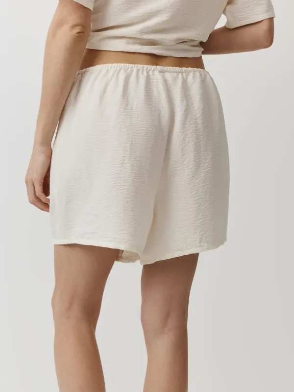 Women's shorts, homewear, size L, polyester, milky, Marlla, image-3