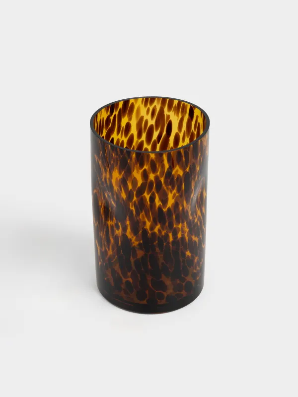 Flower vase, 24 cm, glass, brown, Animal pattern, Nors color, image-1