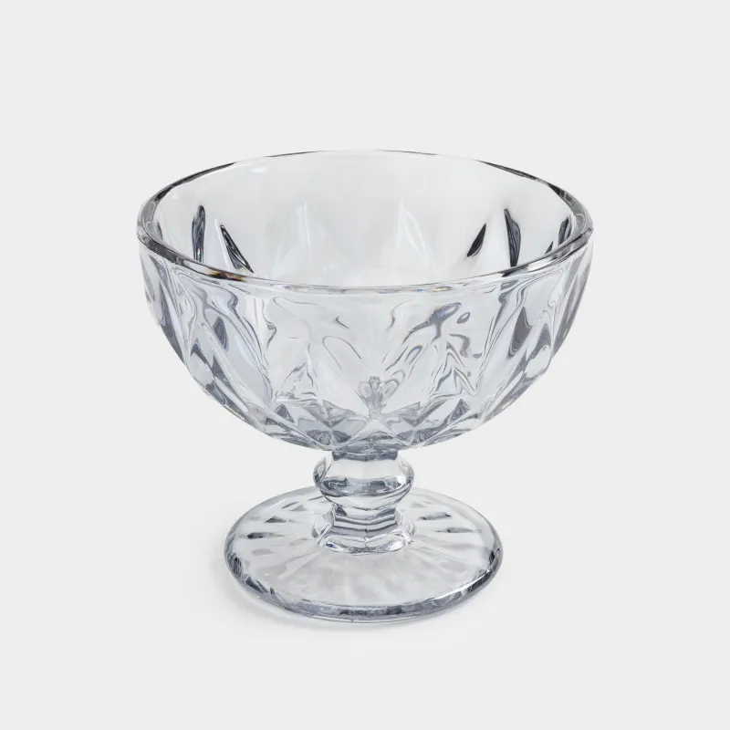 Cream bowl, 12 cm, 320 ml, glass R, grey, Rhomb color, image-1