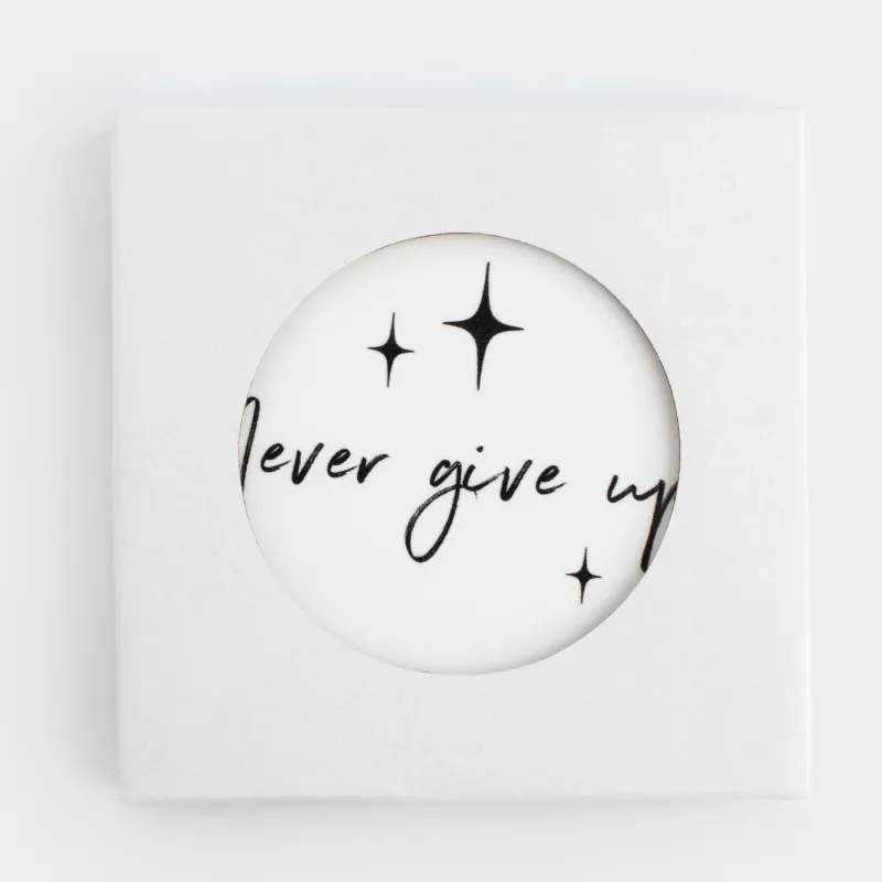 Coaster, 11 cm, ceramic / cork, round, White, Scroll, image-3