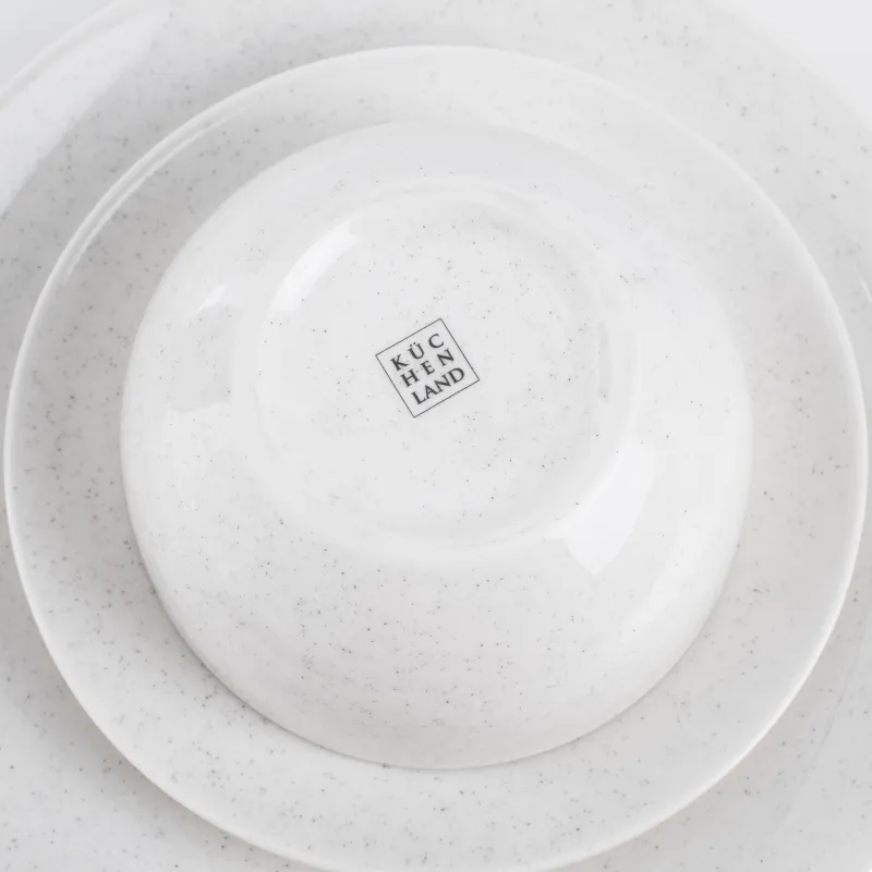 Dining set, 6 persons, 18 items, porcelain P, milky, speckled, Latio, image-5