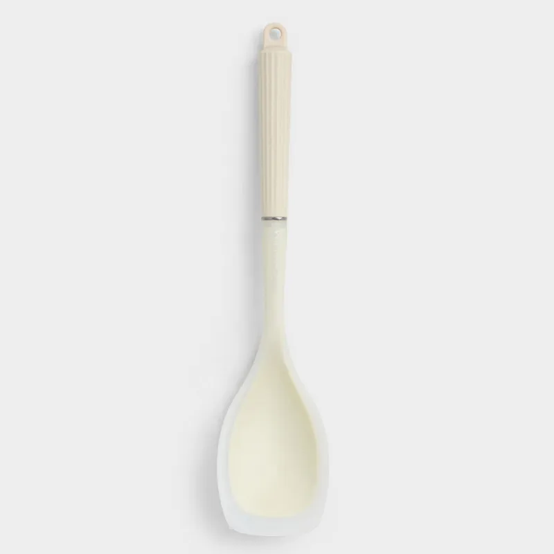 Serving spoon, 33 cm, silicone/nylon, milky, Milk kitchen