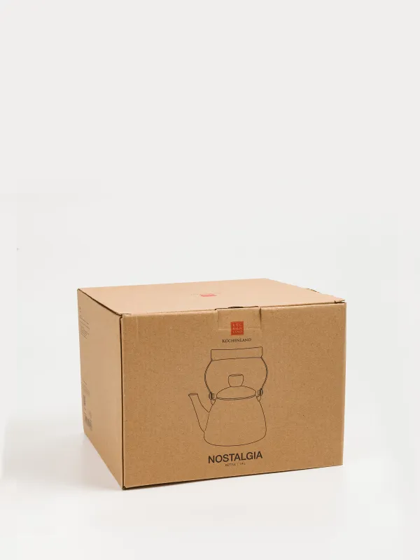 Teapot, 1.4 l, metal enamel/wood, milk, Nostalgia, image-5