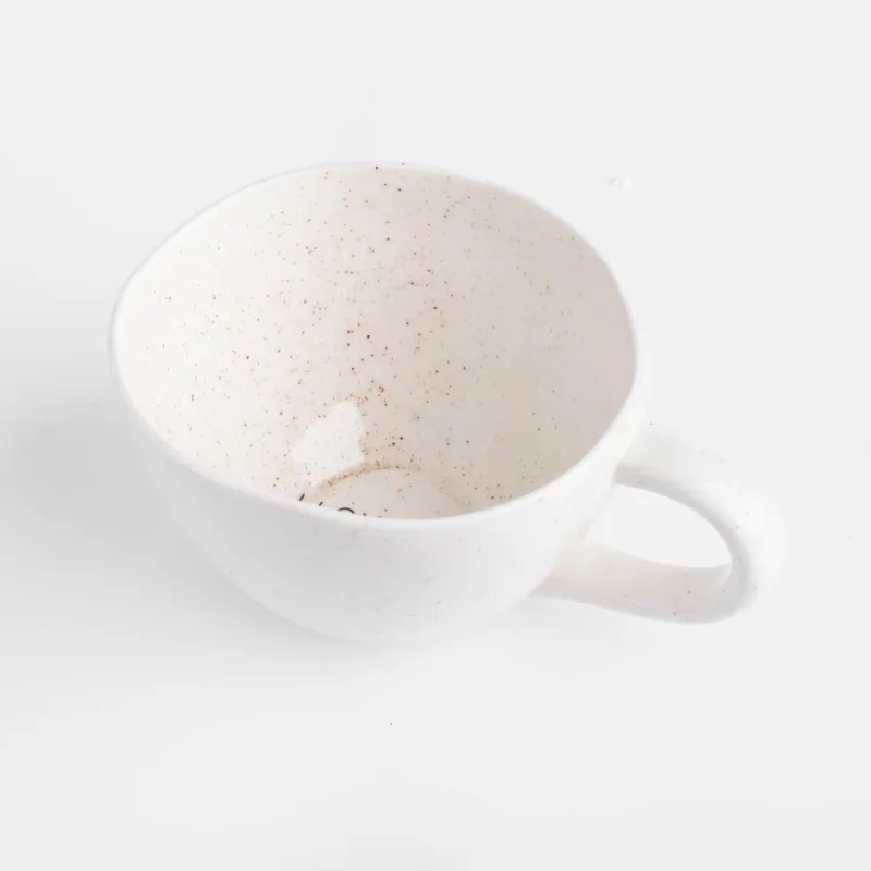 Mug, 450 ml, porcelain P, milk, speckled, I love you, Delicia, image-3