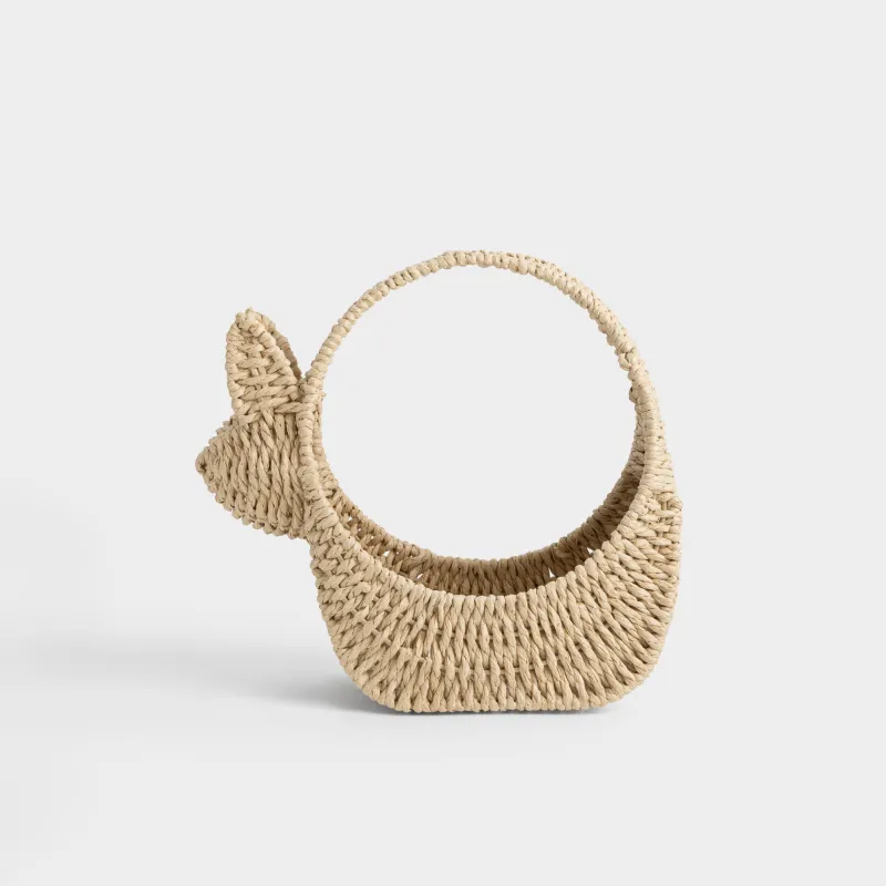 Storage basket, 26x14x26 cm, wicker, with handles, cellulose, Rectangular, Braided