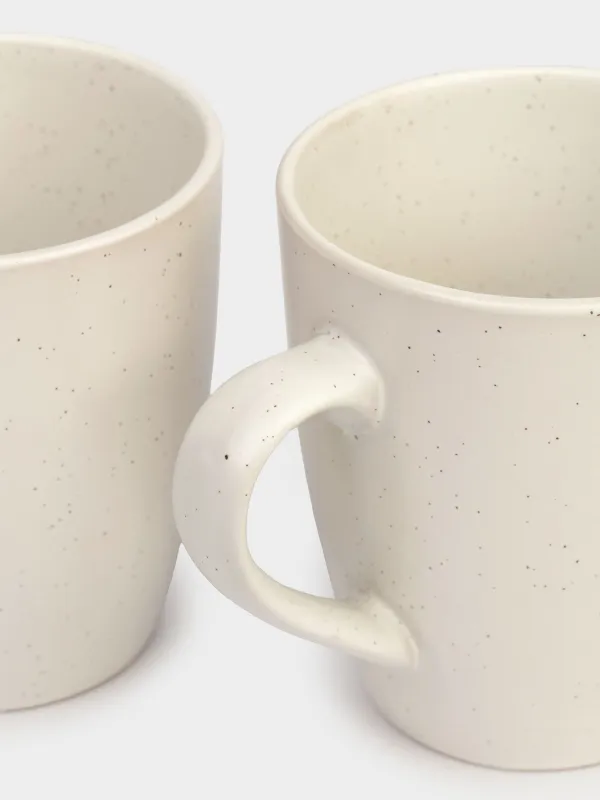 Mug, 400 ml, 2 pcs, ceramic, milk, speckled, Particle, image-3