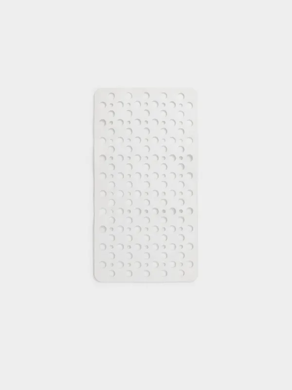 Bath/shower mat, 36x66 cm, anti-slip, rubber, rectangular, white, Polka dot, image-0
