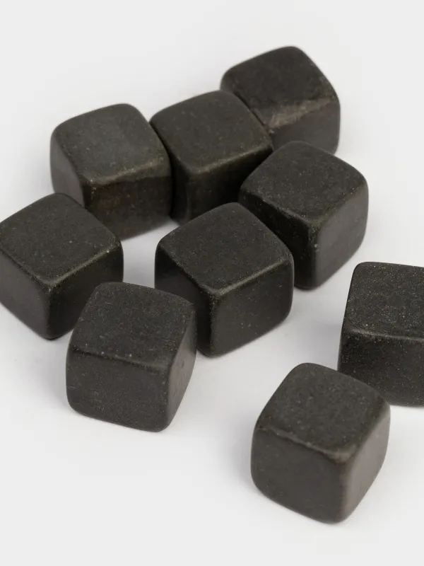 Set of cubes for cooling drinks, 10 pr, in a box, basalt, image-3