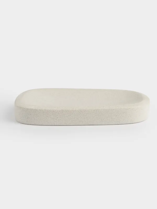 Soap dish, 14x10 cm, cement, rectangular, sand, Severe, image-0