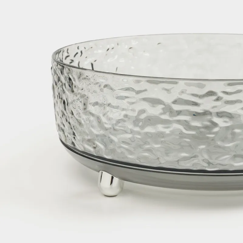 Organizer for cosmetics, 23x9 cm, on legs, rotating, plastic, gray, Renaissance clear, image-3