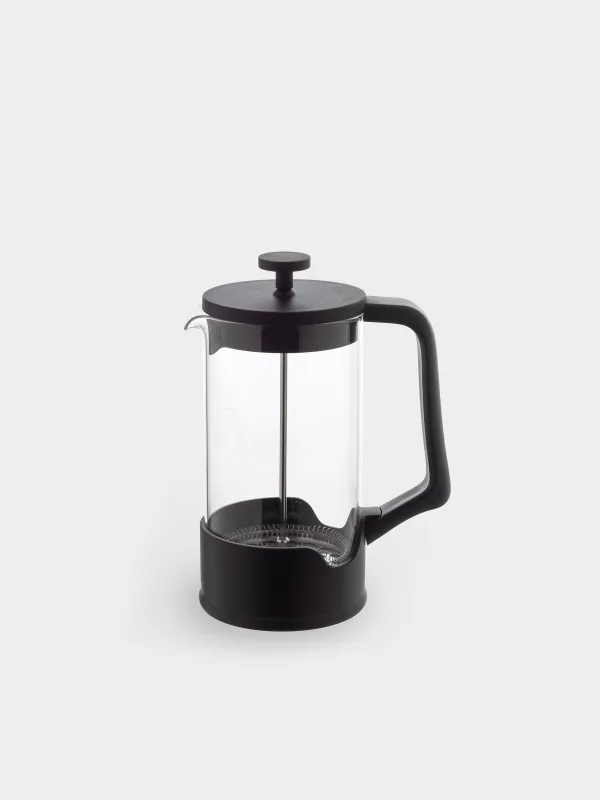French press, 1 l, glass B/steel, black, Liberica, image-0