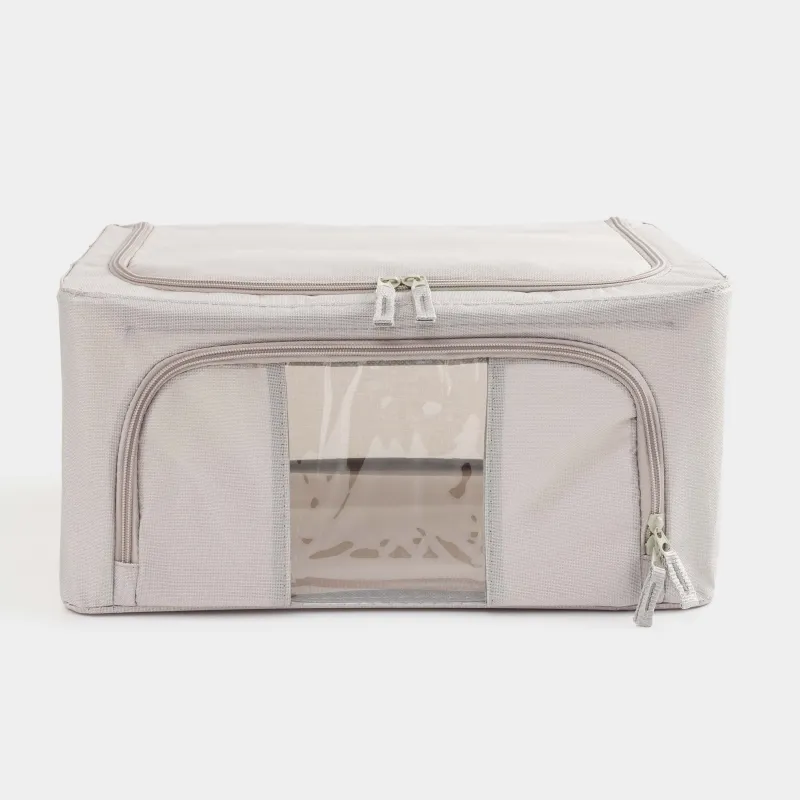 Organizer-box for things, 40x30x20 cm, with zipper, oxford, gray, Pedant