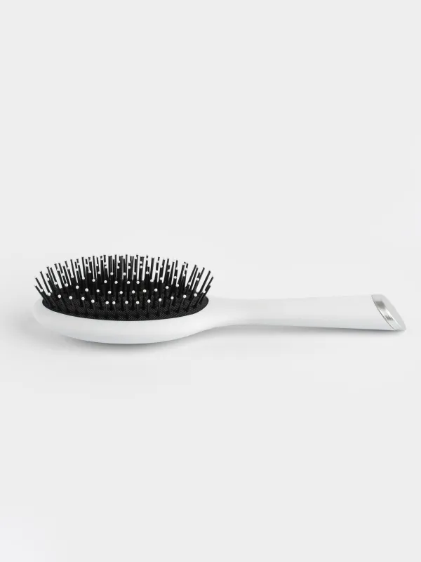 Hair massage comb, 23 cm, plastic, white, B&W, image-2