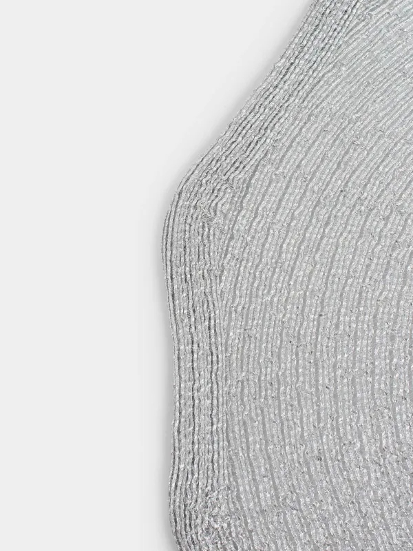 Placemat, 38 cm, polyester, curly, silver, Rotary shine, image-3