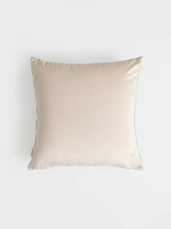 Decorative pillow, 43x43 cm, velvet, milky silver, Waves, Abstract, image-1