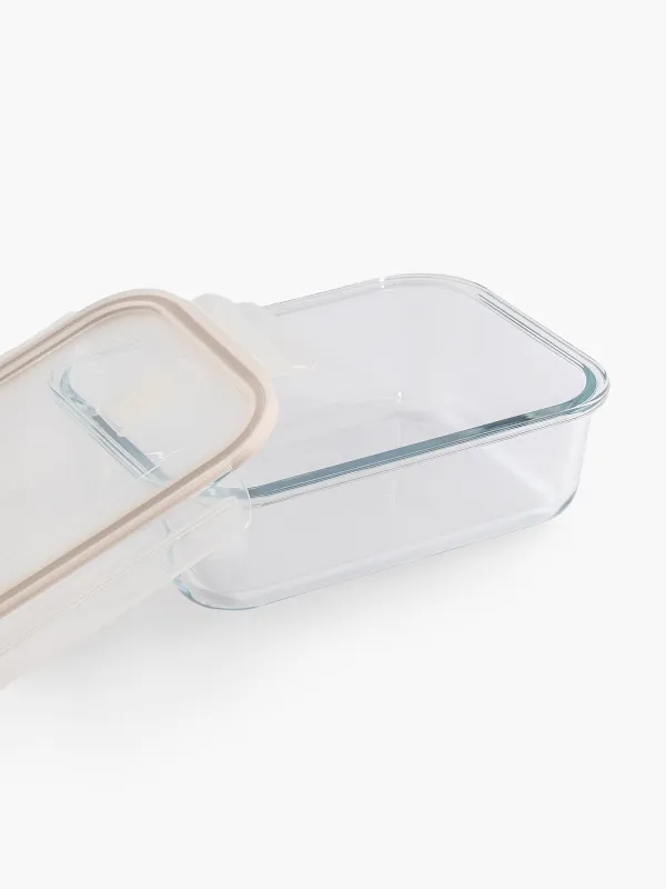 Container, 1.5 l, with clips, with valve, glass T, rectangular, Soft kitchen, image-3