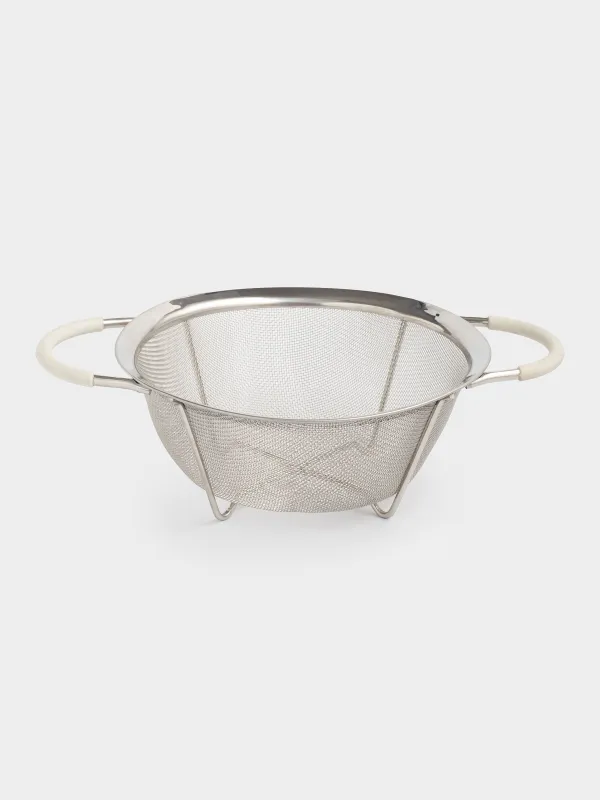 Colander, 20 cm, with two handles, steel / silicone, grey, Tammy, image-1