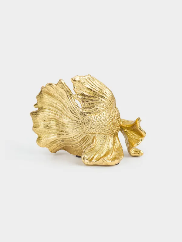 Statuette, 11 cm, polyresin, golden, Fish, Goldfish, image-1